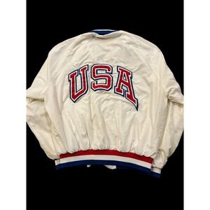 Vintage Lined Nylon Olympic Jacket USA 1988 Pla-Jac Dunbrooke 44-46‎ Large